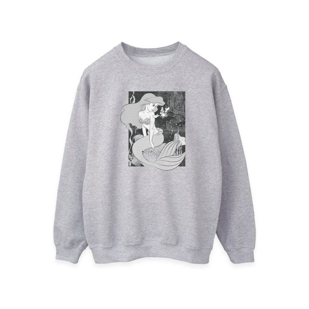 The Little Mermaid Womens/Ladies Sweatshirt / Heather Grey